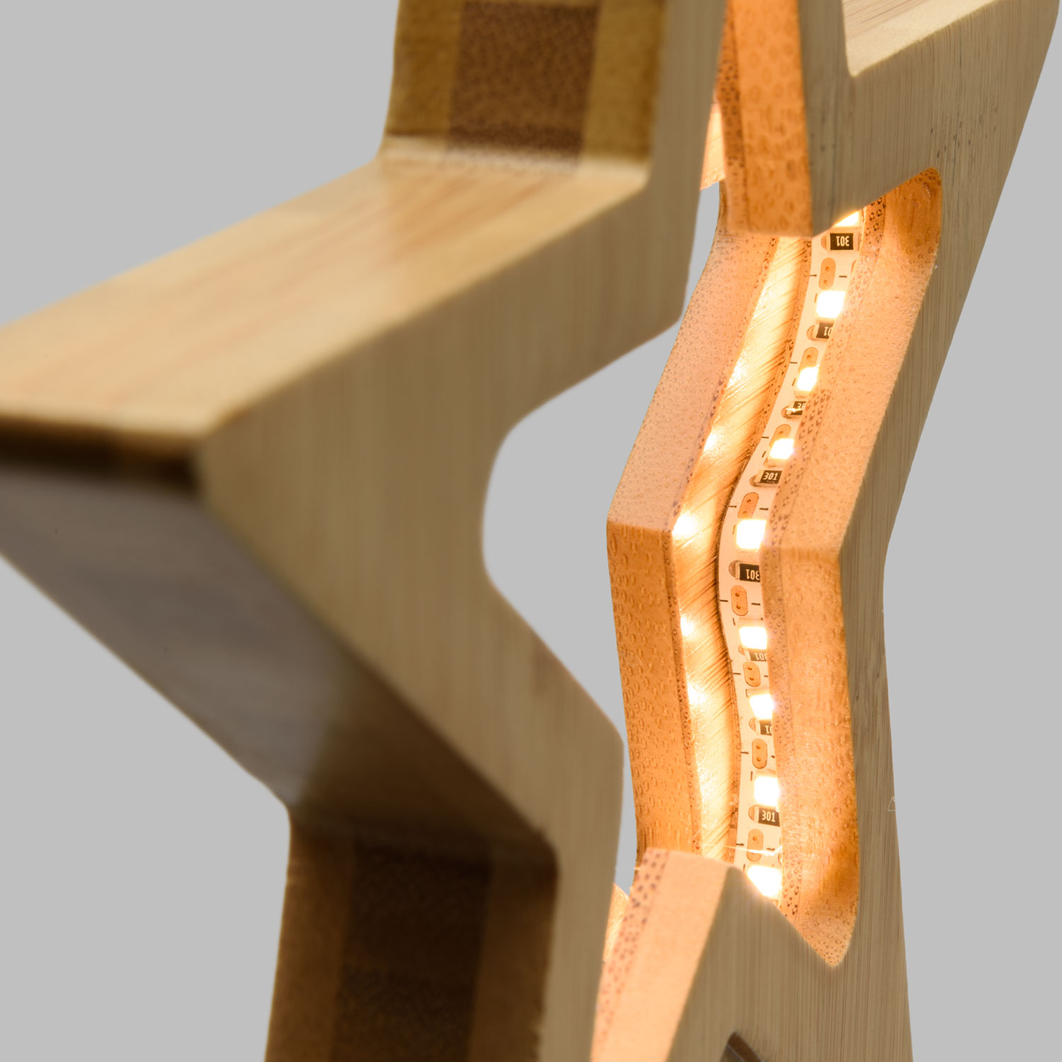 Étoile en bois naturel à pile, h. 25 cm, led blanc chaud 6 Étoile en bois naturel à pile, h. 25 cm, led blanc chaud 6
