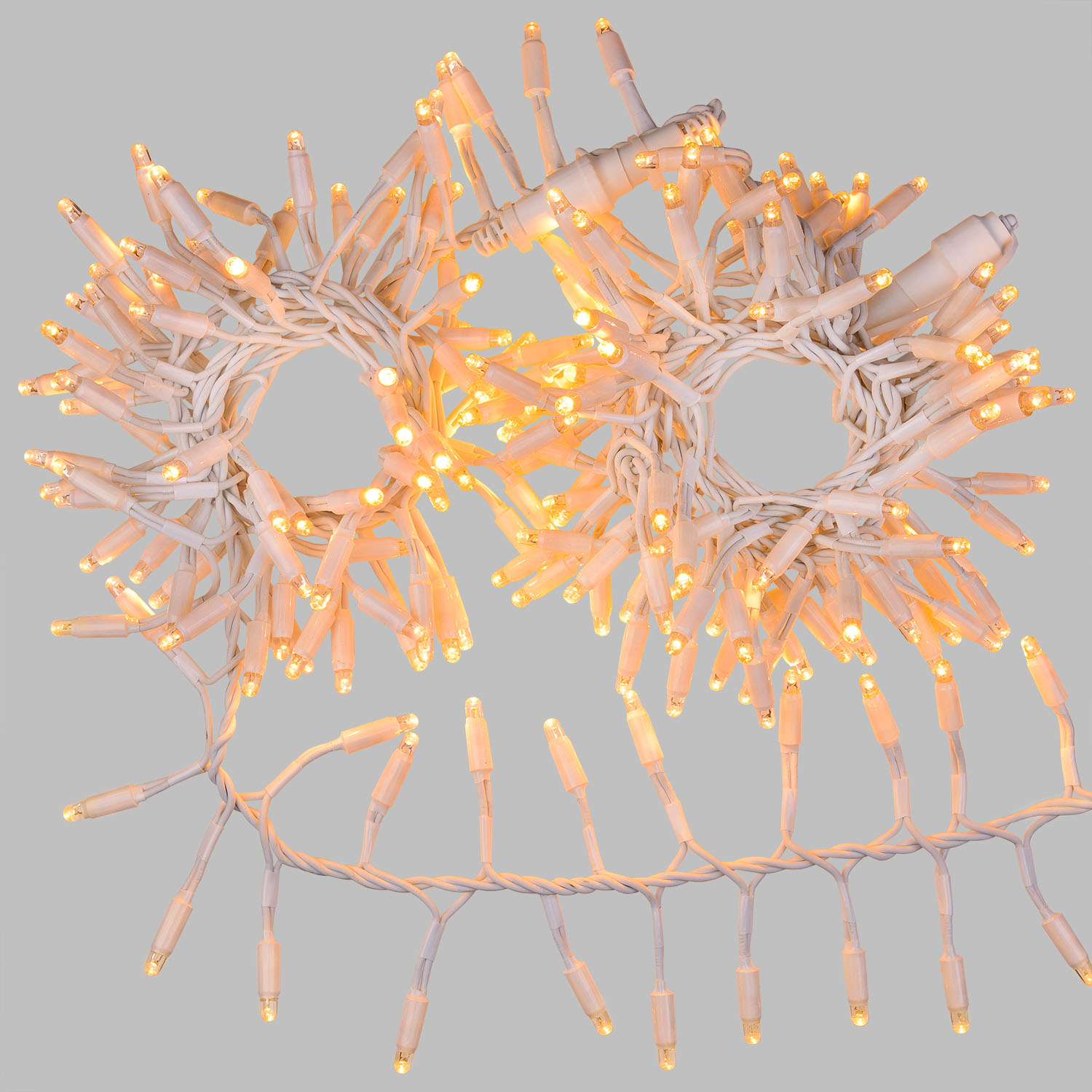 Lichterkette Cluster 4 m, 200 warmweiße Maxi-LEDs, weißes Kabel, verlängerbar, IP67 4