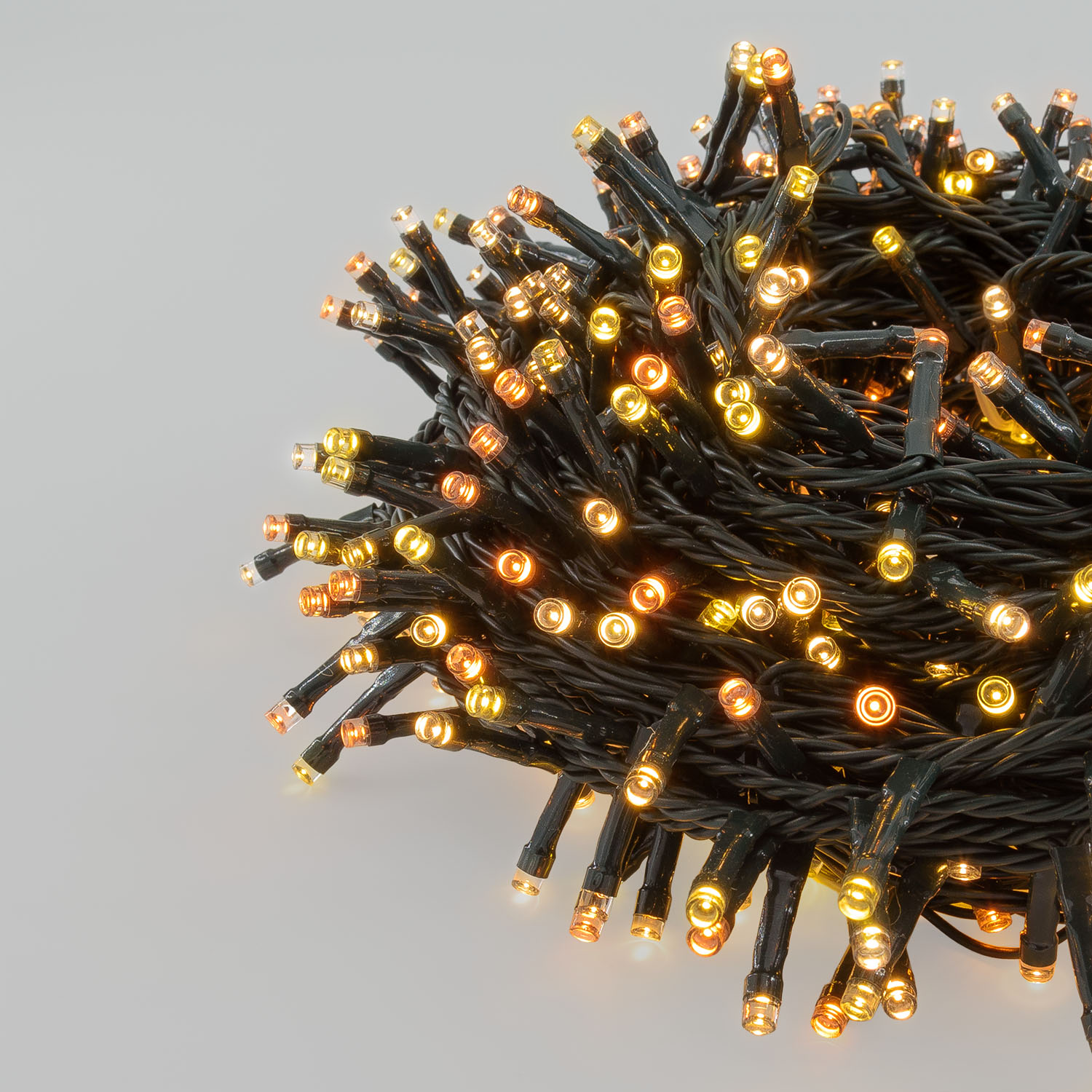 Guirnalda 24,5 m, 600 led Multi blanco cálido, cable verde 2