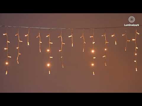 Stalactite 3 x h. 0,6 m, 96 maxiled blanc chaud, câble transparent, prolongeable 2 Stalactite 3 x h. 0,6 m, 96 maxiled blanc chaud, câble transparent, prolongeable 2