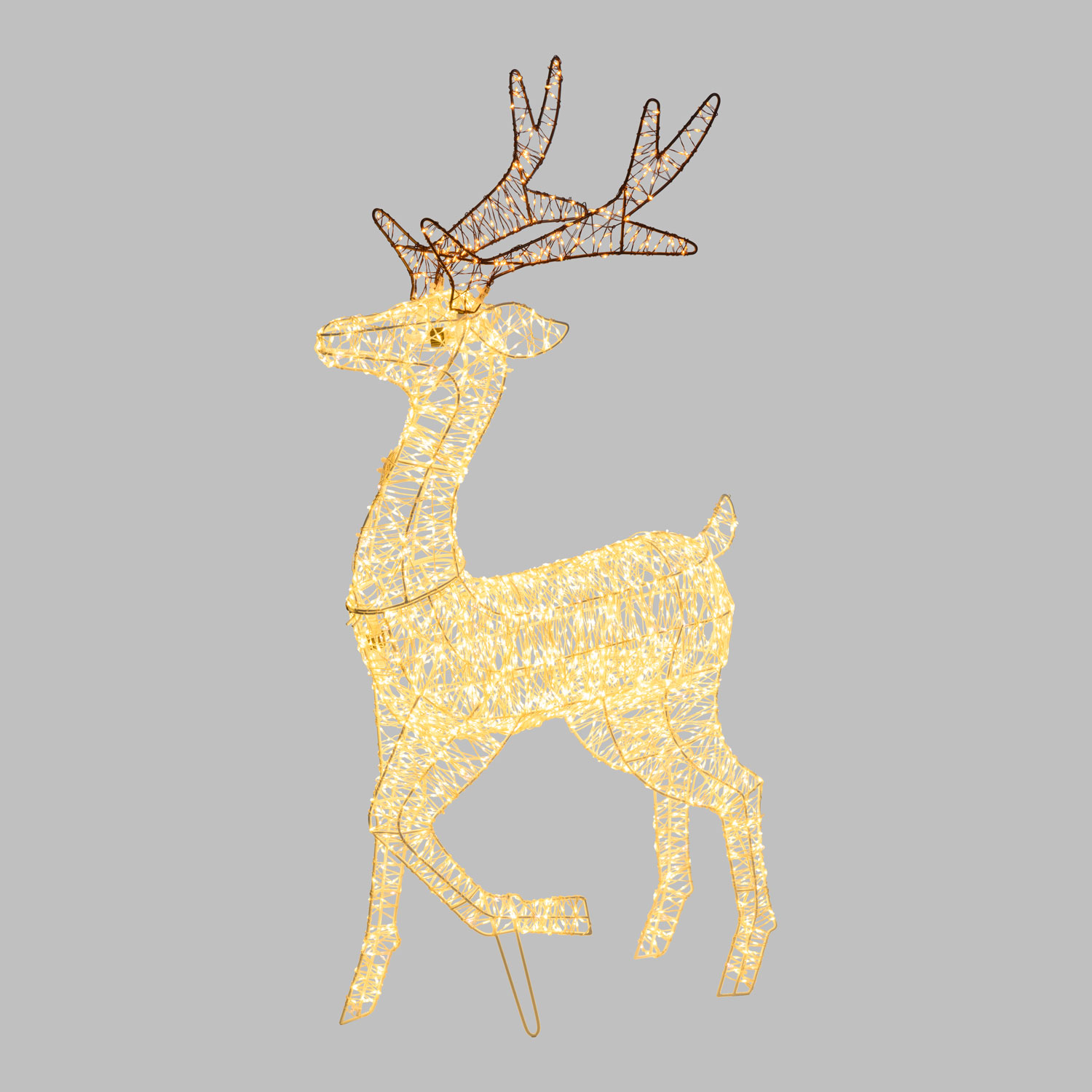 Renna con zampa alzata 3D, h 105 cm, microled bianco caldo e freddo, uso interno 5 Renna con zampa alzata 3D, h 105 cm, microled bianco caldo e freddo, uso interno 5