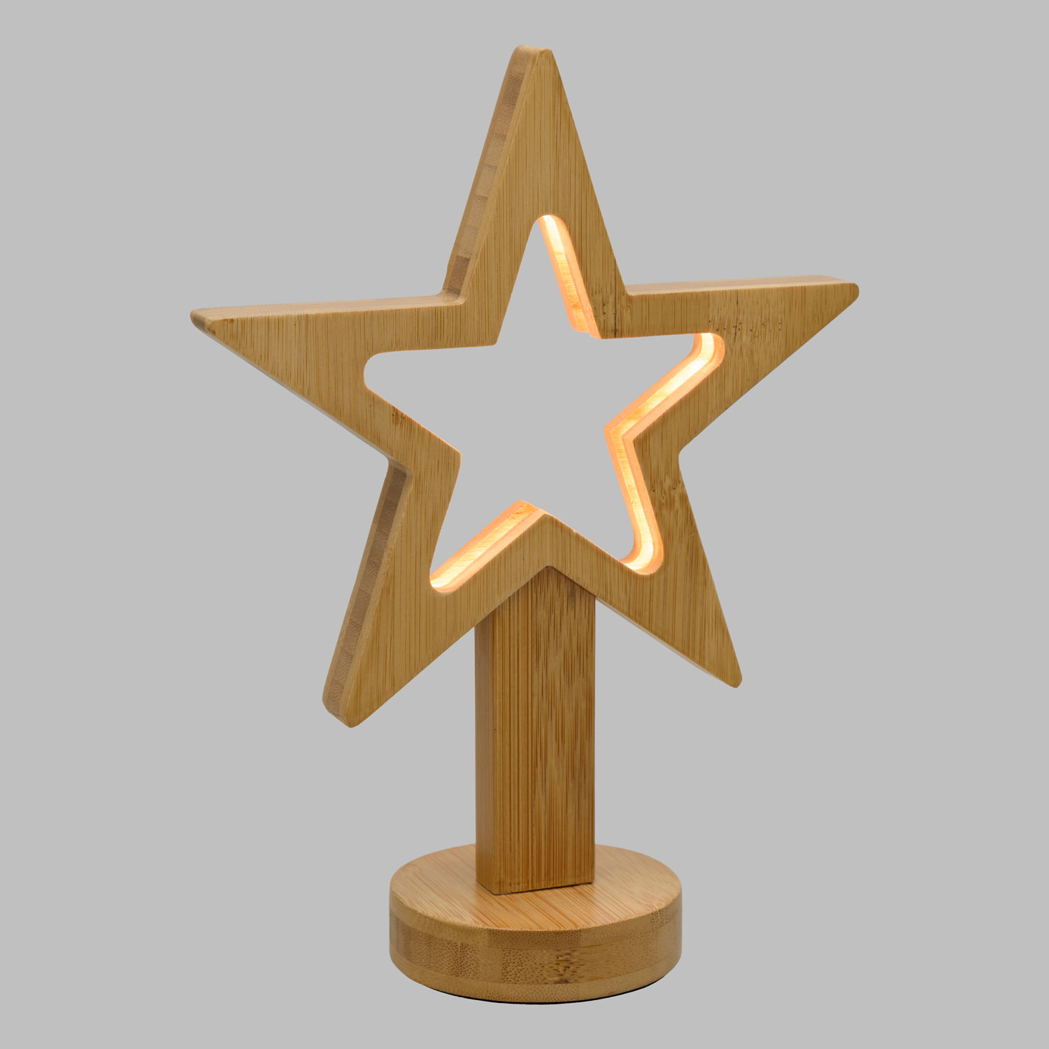 Étoile en bois naturel à pile, h. 25 cm, led blanc chaud 5 Étoile en bois naturel à pile, h. 25 cm, led blanc chaud 5