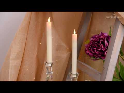 Set 2 candele sottili lunghe in cera avorio, h 23 cm 2