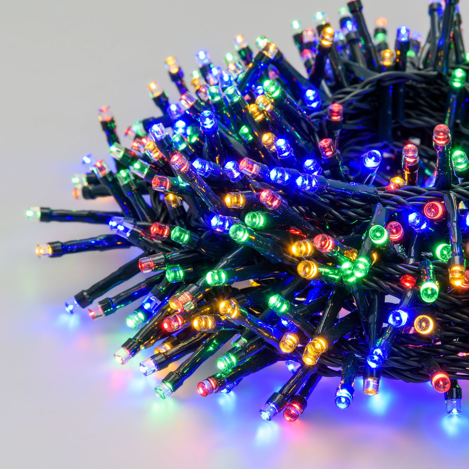 10m 500 Multi Coloured Led Connectable Mini Cluster Lights, Green Cable 8 10m 500 Multi Coloured Led Connectable Mini Cluster Lights, Green Cable 8