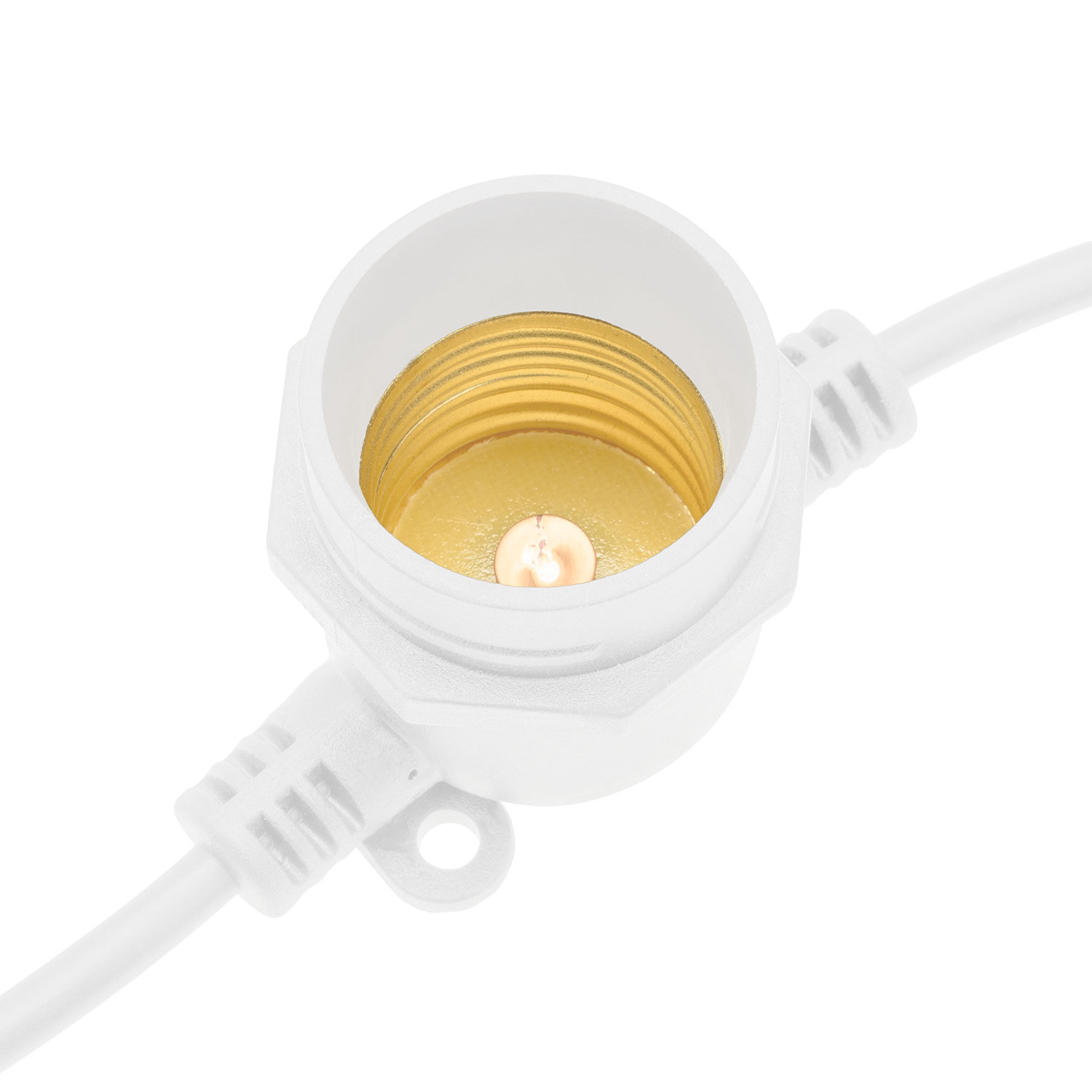 5m E27 Black Festoon Cable, 10 Sockets, Connectable, White Cable 6 5m E27 Black Festoon Cable, 10 Sockets, Connectable, White Cable 6