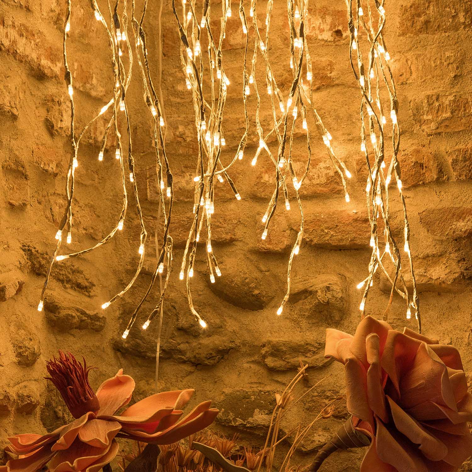 Ramo Cadente Champagne, h 1,2 m, 480 led bianco caldo 9
