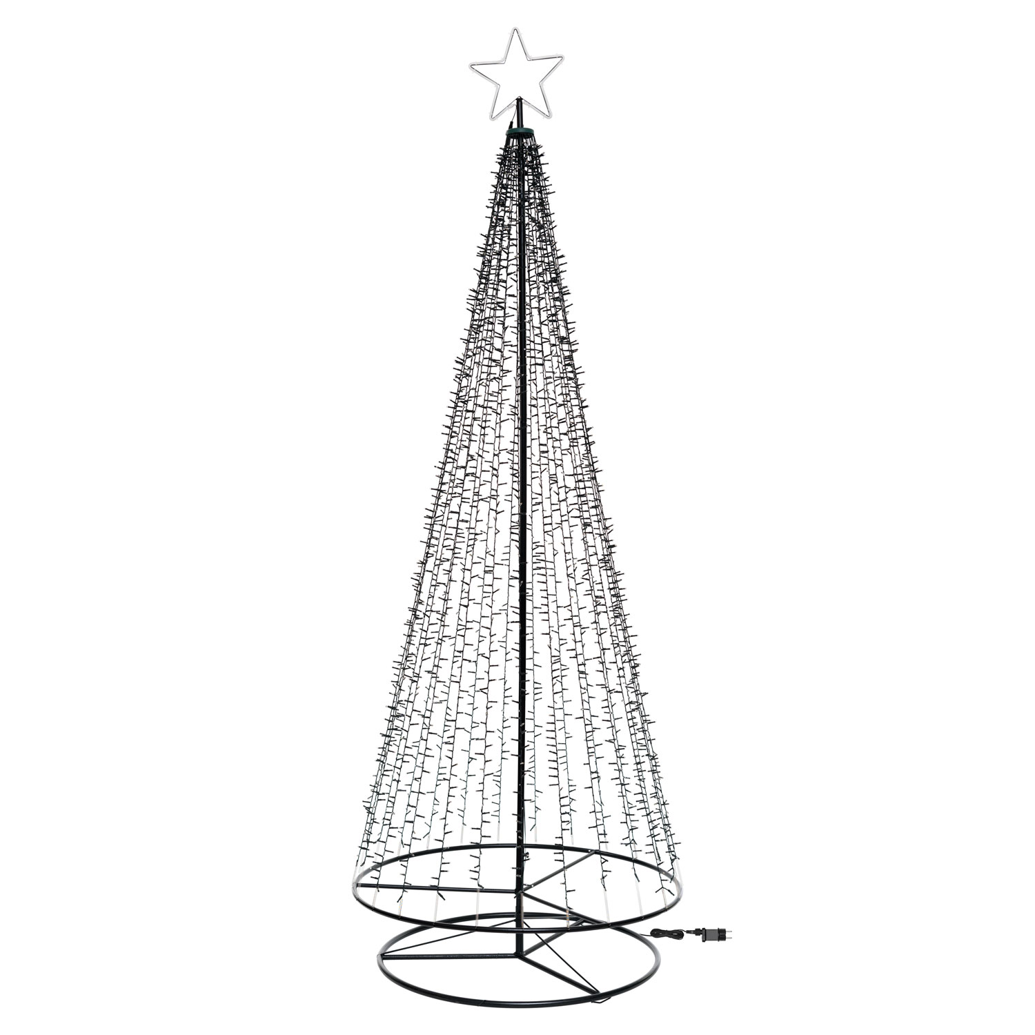 Faltbarer Kegelbaum, 2800 LEDs warmweiß, h. 280 cm, grünes Kabel 6 Faltbarer Kegelbaum, 2800 LEDs warmweiß, h. 280 cm, grünes Kabel 6