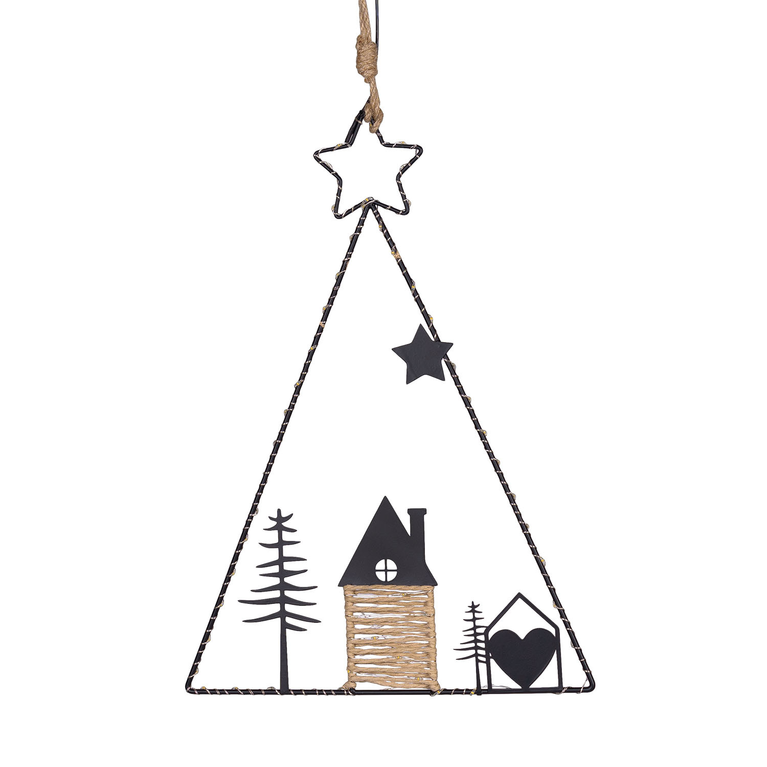 Weihnachtsbaum zum Aufhängen, batteriebetrieben, H 41 cm, schwarzes Metall, warmweiße Micro-LEDs 5 Weihnachtsbaum zum Aufhängen, batteriebetrieben, H 41 cm, schwarzes Metall, warmweiße Micro-LEDs 5