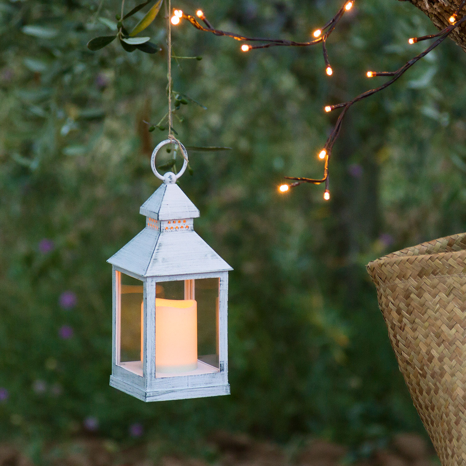 Farol Vintage con vela Led h. 24 cm 23 Farol Vintage con vela Led h. 24 cm 23