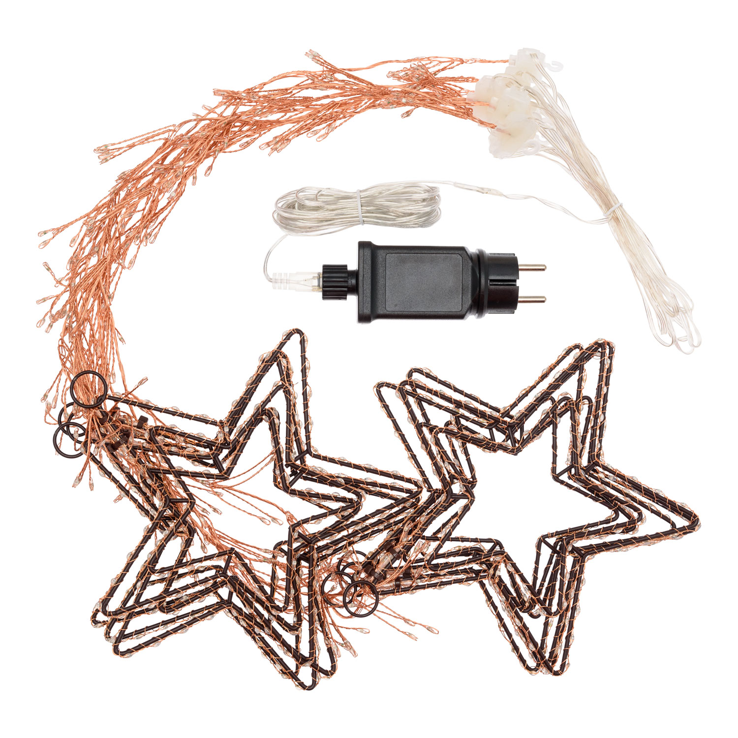 Eisregen Lichterkette mit Sternen, 3,7 x h 0,8 m, 950 MicroLEDS RGB Multiflash 5 Eisregen Lichterkette mit Sternen, 3,7 x h 0,8 m, 950 MicroLEDS RGB Multiflash 5