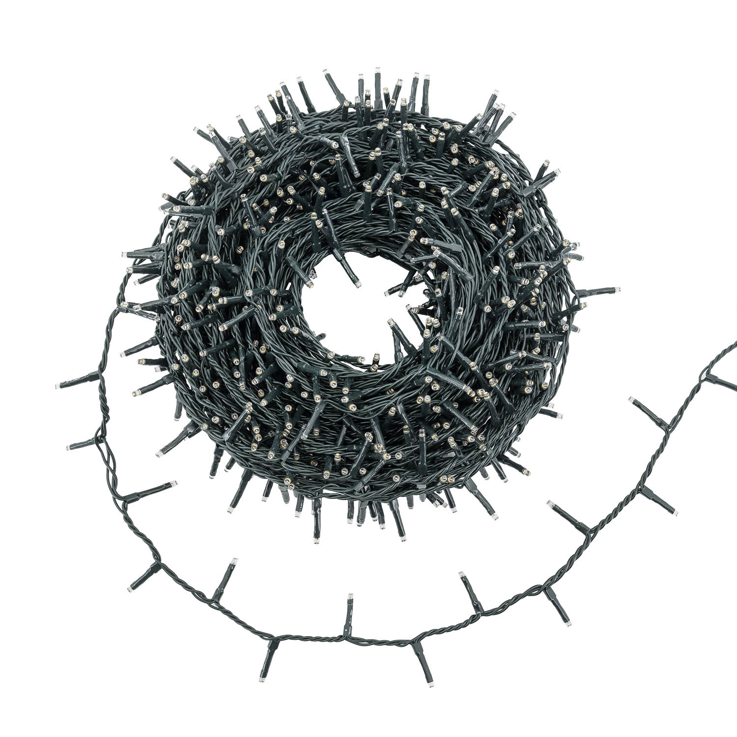 Catena 30 m, 1000 miniled bianco caldo, cavo verde 2