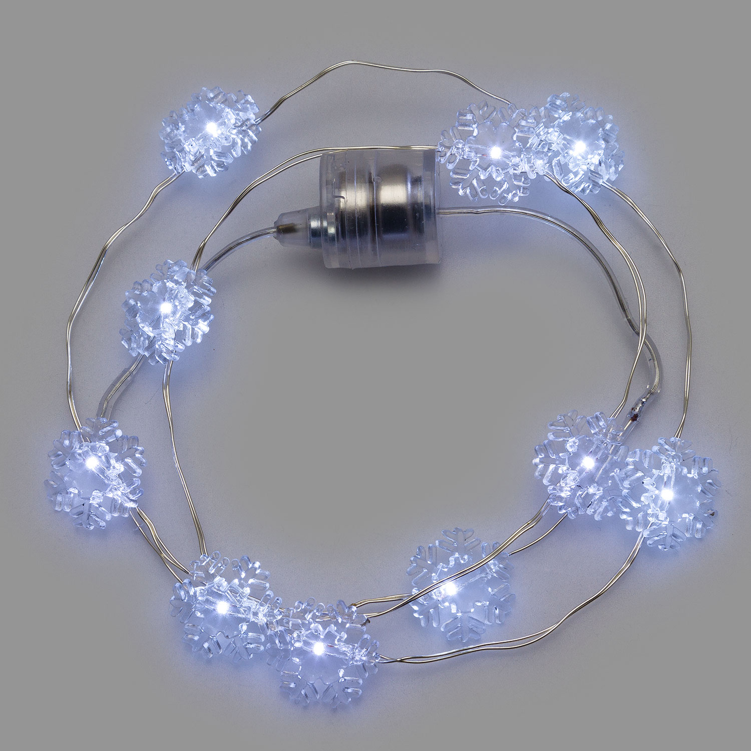 Collana Brilly 10 fiocchi di neve led bianco freddo 1 Collana Brilly 10 fiocchi di neve led bianco freddo 1
