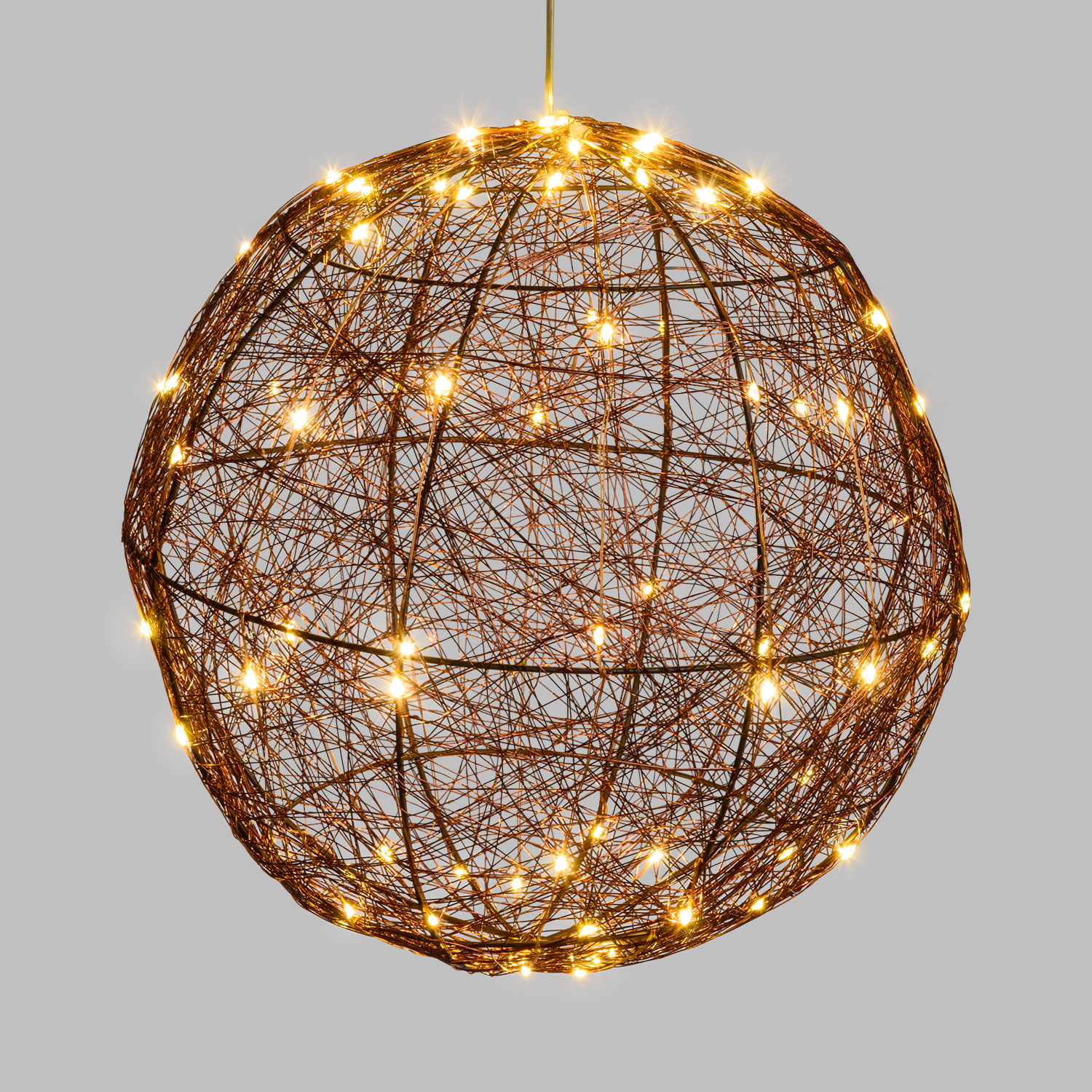 Esfera 3D de metal marrón Ø 30 cm, 160 microled blanco cálido 5 Esfera 3D de metal marrón Ø 30 cm, 160 microled blanco cálido 5