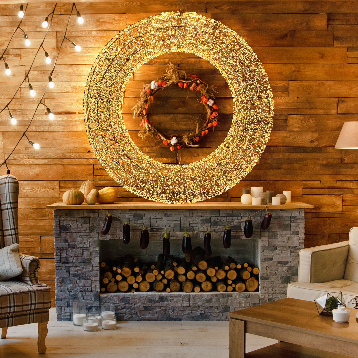Corona 3D, Ø 110 cm, 15000 Micro led bianco caldo e bianco freddo, uso interno 7 Corona 3D, Ø 110 cm, 15000 Micro led bianco caldo e bianco freddo, uso interno 7