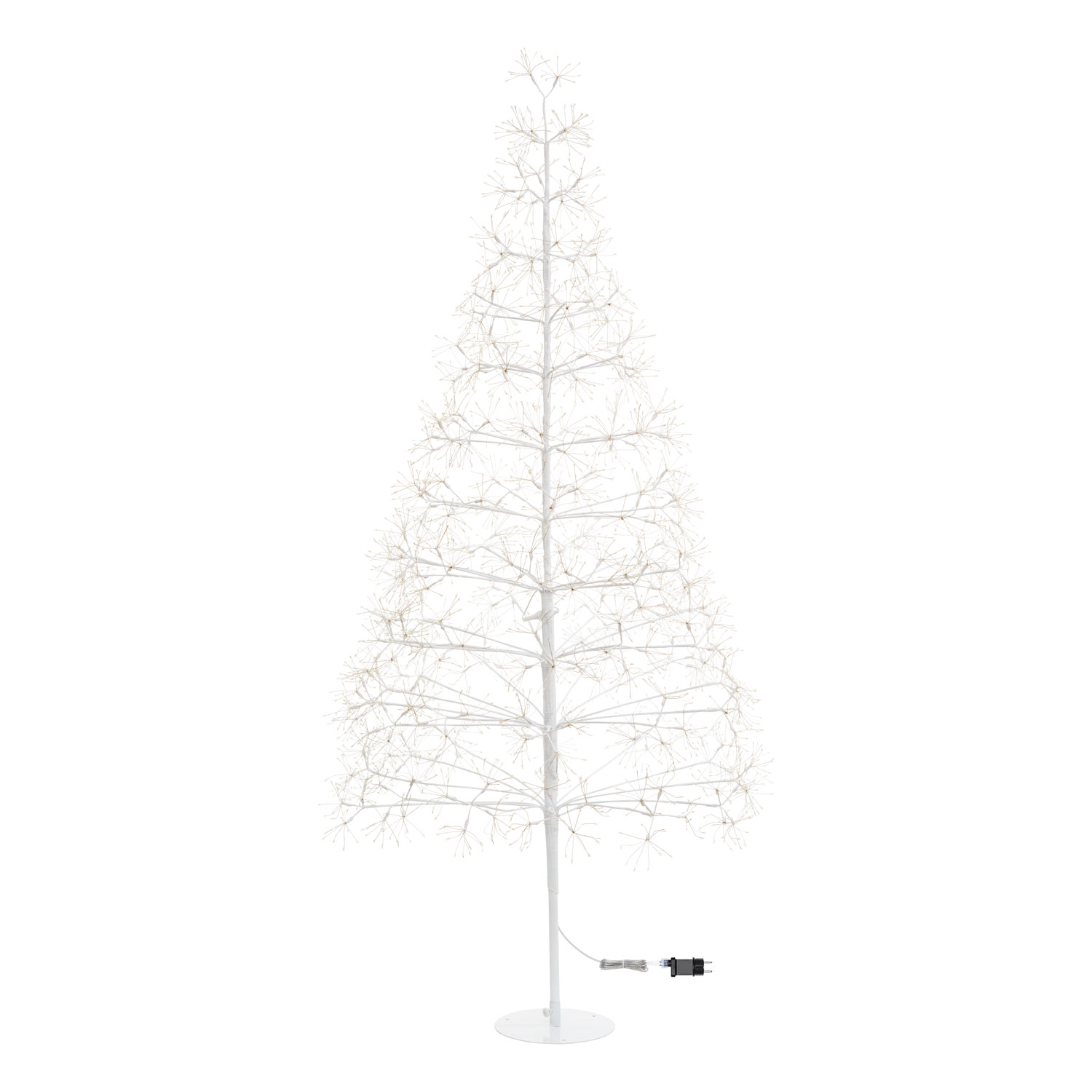 Weißer Baum RICCO, H 2,1 m, 3000 warmweiße Micro-LEDs, Innenbereich 6 Weißer Baum RICCO, H 2,1 m, 3000 warmweiße Micro-LEDs, Innenbereich 6