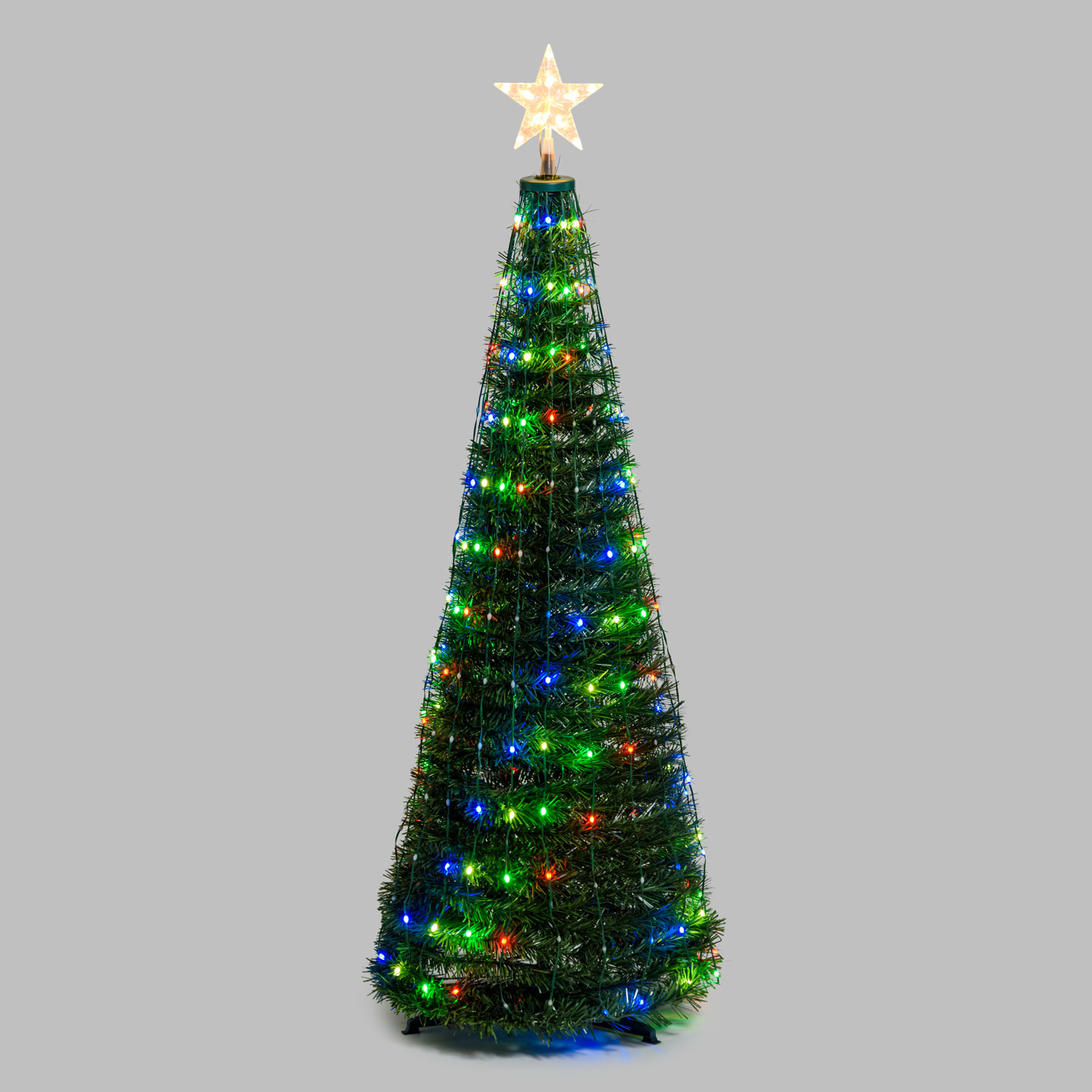 Árbol cónico plegable h. 150 cm, Gotas de luz led RGB Árbol cónico plegable h. 150 cm, Gotas de luz led RGB