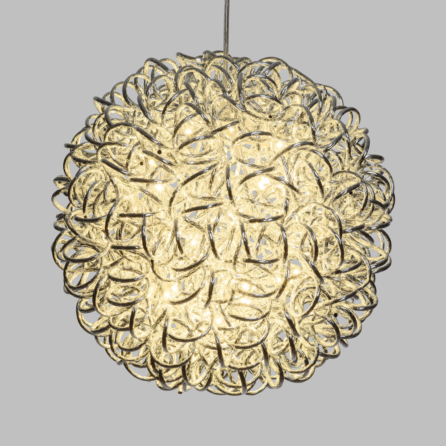 Silberne Leuchtkugel Ø 40 cm, 100 LEDs neutralweiß 1 Silberne Leuchtkugel Ø 40 cm, 100 LEDs neutralweiß 1