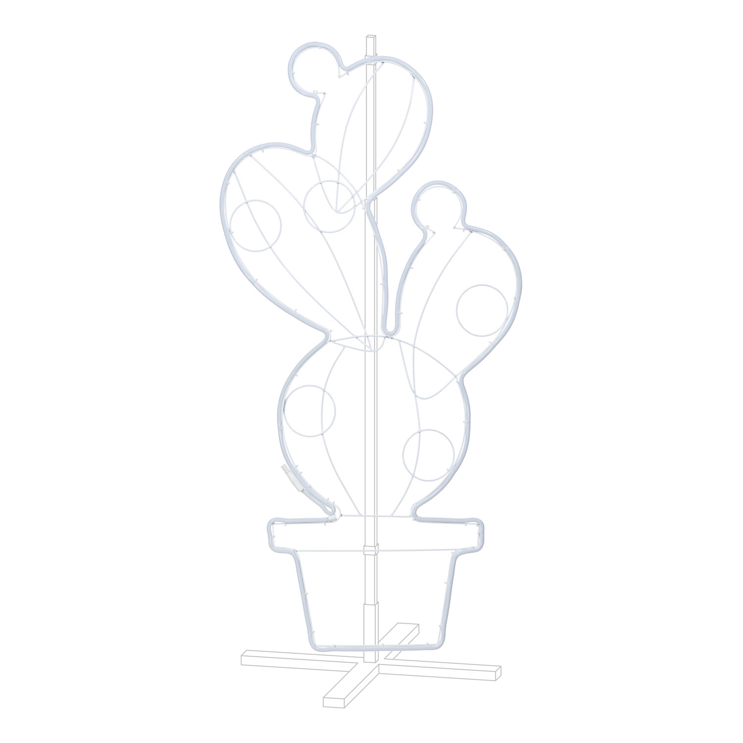 Potted Prickly Pear Neon Lights SMD, h. 117 cm, Warm White Green and Pink Leds 5 Potted Prickly Pear Neon Lights SMD, h. 117 cm, Warm White Green and Pink Leds 5