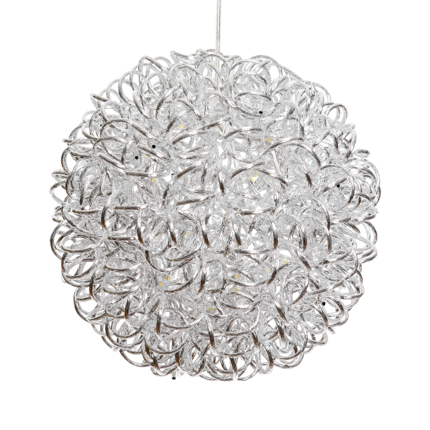 Ø 40cm 100 Warm White LEDs Silver Aluminum Sphere 4 Ø 40cm 100 Warm White LEDs Silver Aluminum Sphere 4