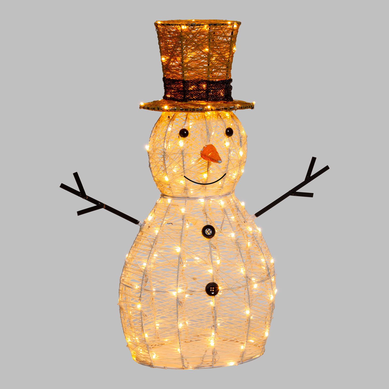 h 70 cm 160 Traditional Warm White LEDs Cream & Brown Snowman 3D Lights 3 h 70 cm 160 Traditional Warm White LEDs Cream & Brown Snowman 3D Lights 3