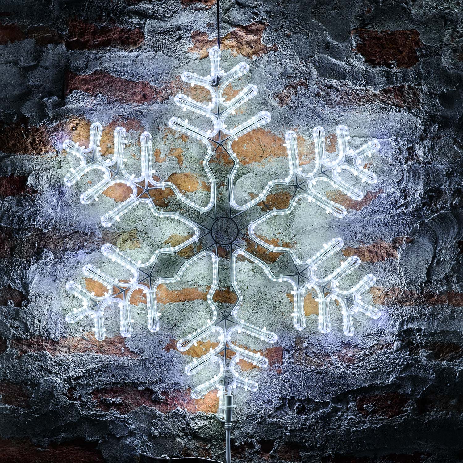 Schneekristall aus SMD Strip Lichtschlauch, 60 x 55 cm, 840 LEDs kaltweiß 5 Schneekristall aus SMD Strip Lichtschlauch, 60 x 55 cm, 840 LEDs kaltweiß 5