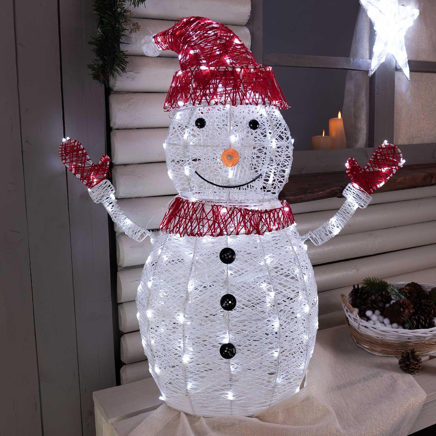 2X Pupazzo Di Neve LED Come Illuminazione Decorativa - Statua