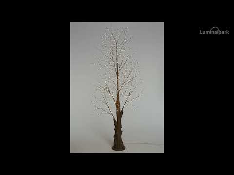 Albero marrone con tronco e base rotonda h 2,4 m, microled bianco caldo 2 Albero marrone con tronco e base rotonda h 2,4 m, microled bianco caldo 2