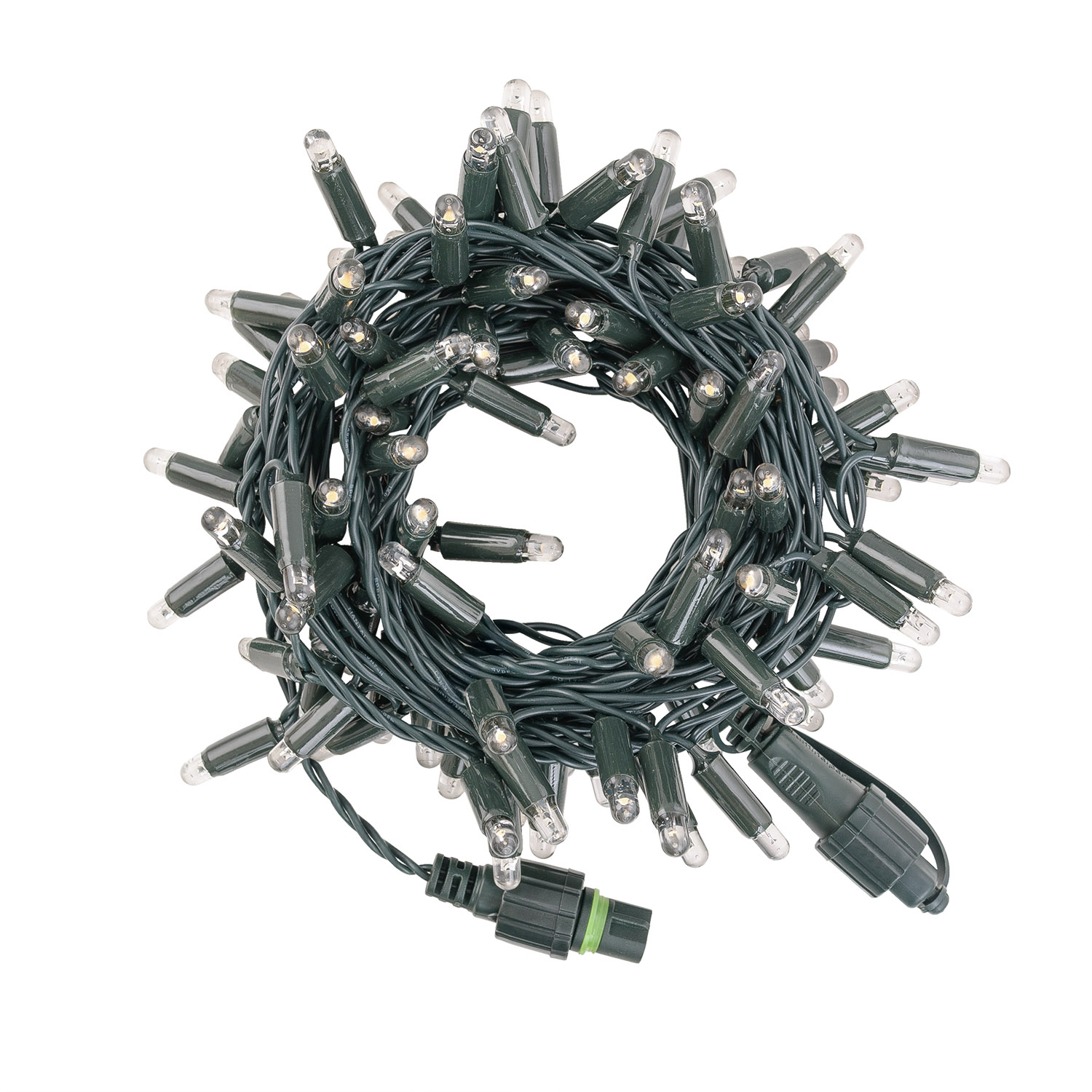 5 m Warm White Connect ProLine 36V String Lights, 100 maxiLEDs, green cable, connectable 7