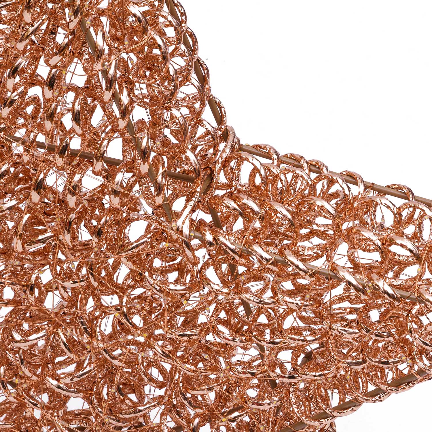 Stella in metallo 3D Rose Gold, filo a spirale, ∅58 cm, 720 microled bianco caldo 3