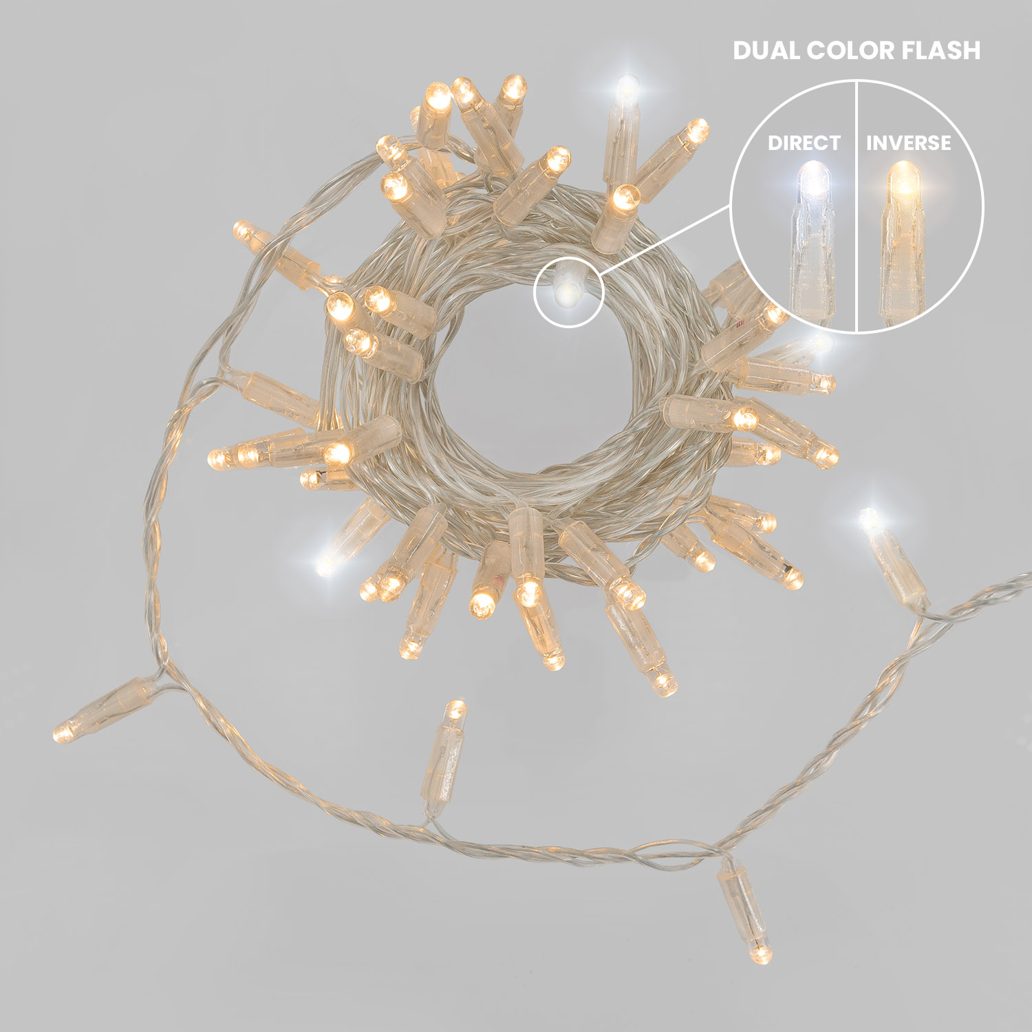 Guirlande Connect ProLine 36V, 5 m, 50 maxiled blanc chaud soft, câble transparent