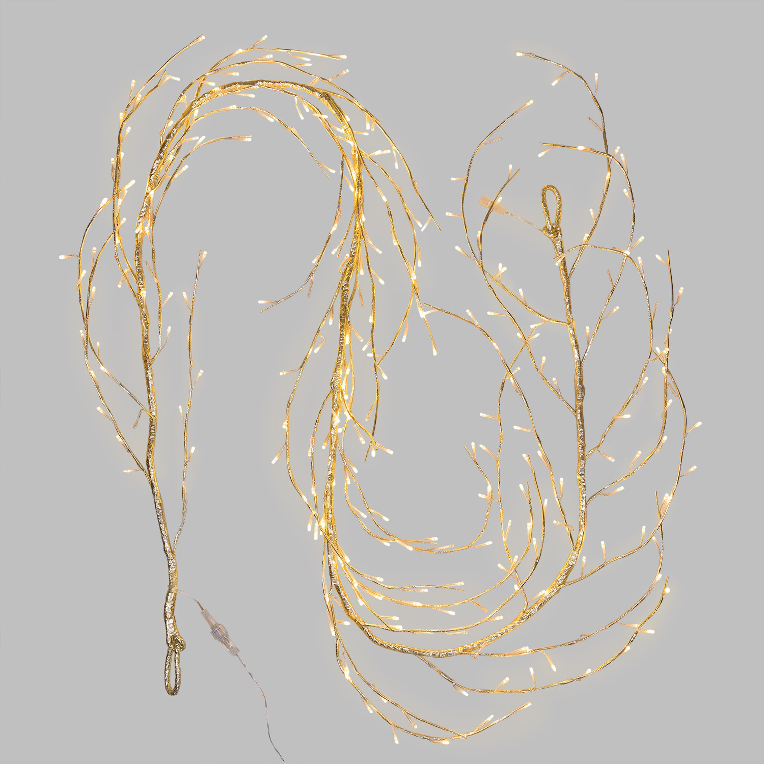 Rama Champagne 3 m, 288 LED blanco cálido, extensible, cable transparente