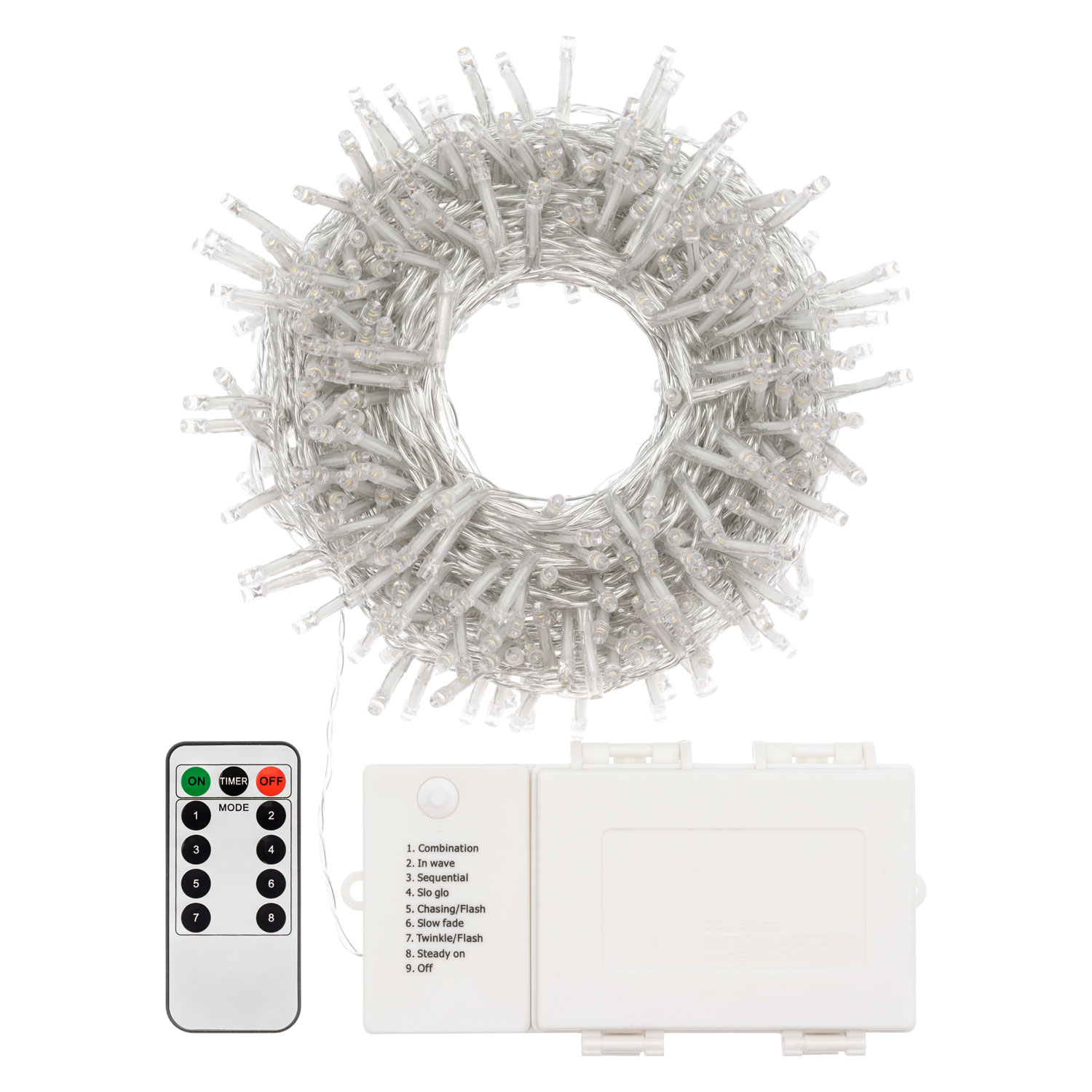 Guirlande lumineuse à piles 20 m, 500 led blanc chaud 3