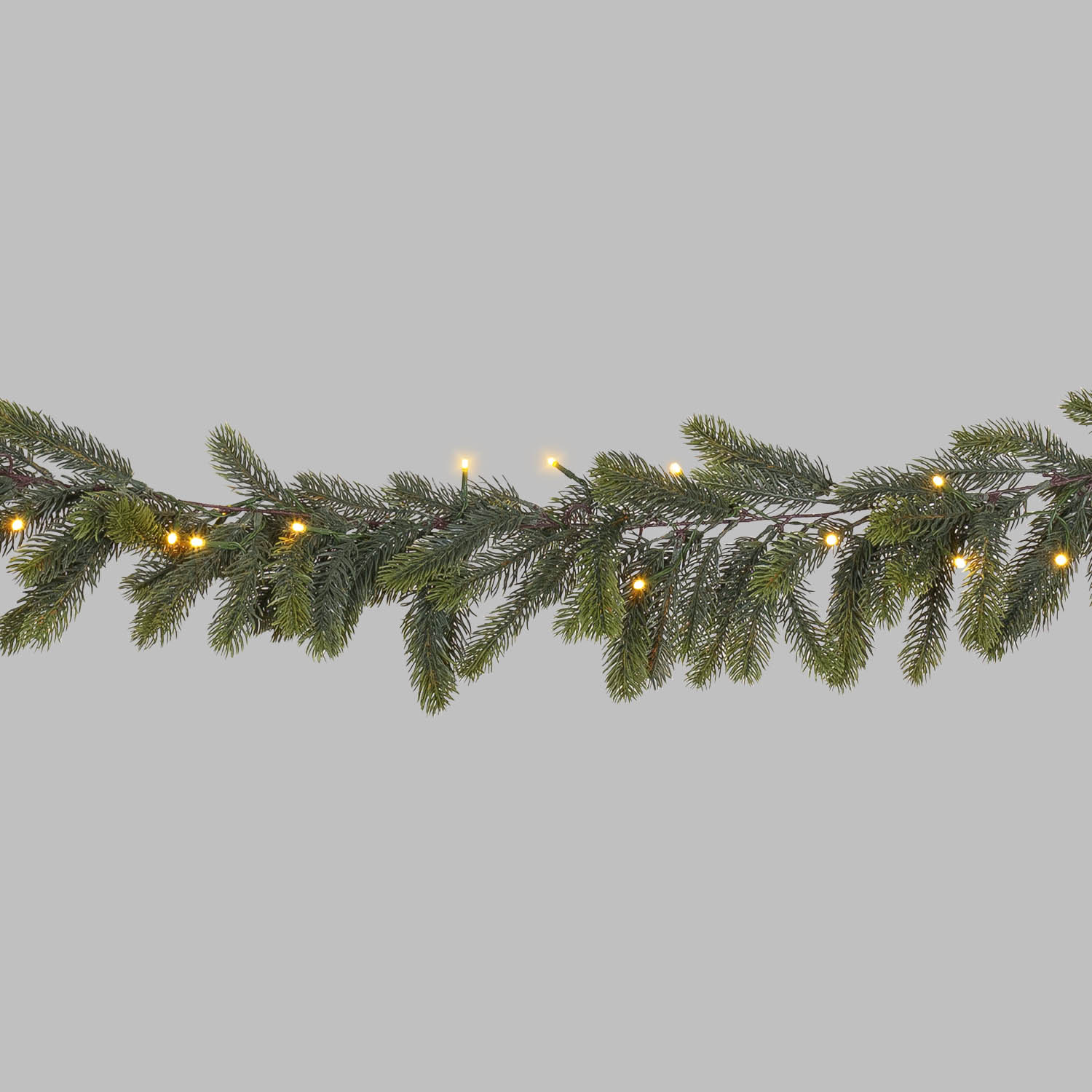Alpino Kunst-Tannenzweig mit Batteriebetrieb, 2,7 m Lang, mit 100 warmweißen LEDs