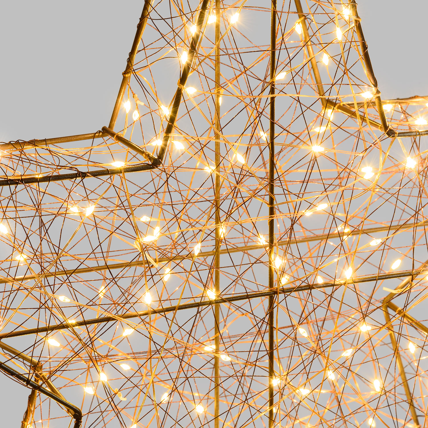 Étoile 3D en métal marron, 180 microled blanc chaud 6 Étoile 3D en métal marron, 180 microled blanc chaud 6
