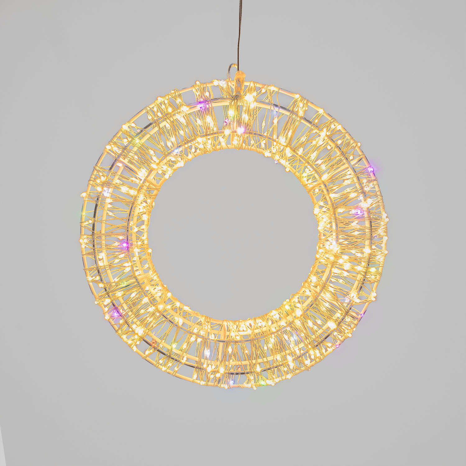 Corona Bianca 3D Ø 35 cm, microled bianco caldo e RGB, uso interno