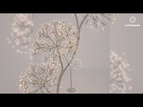 Black Tree, Branch with 5 RICCO spheres, h 1,2 m, 1200 warm white microLEDs, indoor 2