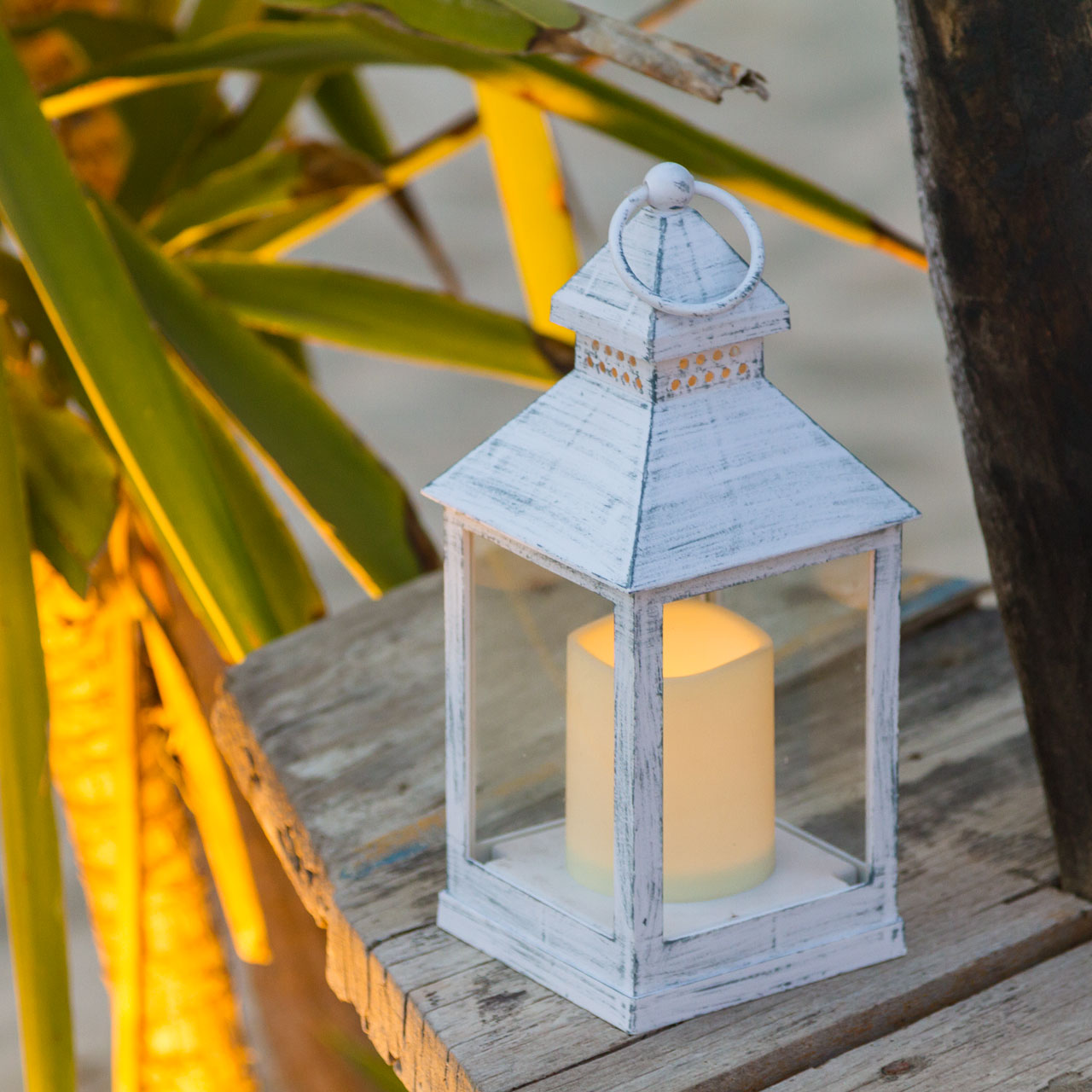 Farol Vintage con vela Led h. 24 cm 22 Farol Vintage con vela Led h. 24 cm 22