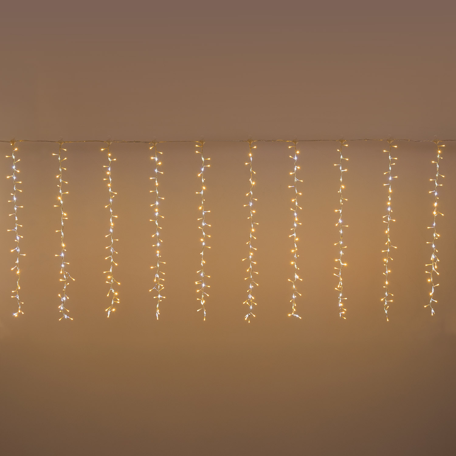 Tenda Nastro di Luce StarFall 4,6 x h 0,8 m, 1152 led bianco caldo e bianco freddo, cavo trasparente 3