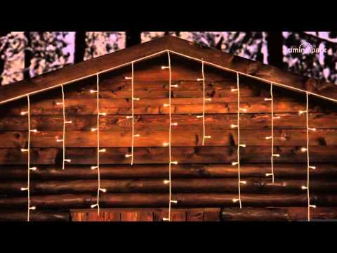 LED-Eiszapfen-Lichterkette 5 x h 1 m, 182 Leds warmweiß 2 LED-Eiszapfen-Lichterkette 5 x h 1 m, 182 Leds warmweiß 2