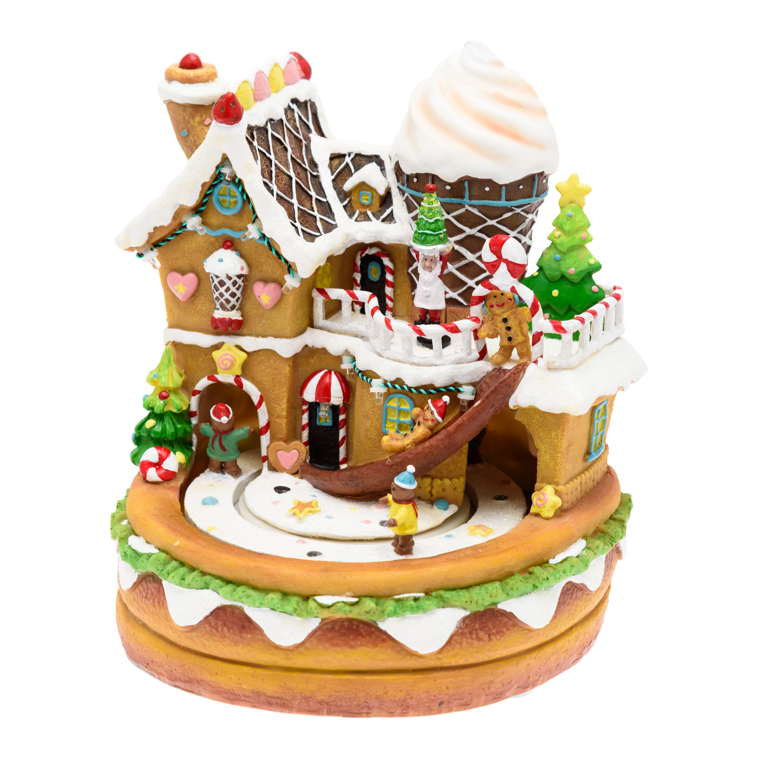 Village de Noël, Village en pain d'épice avec personnages en mouvement, h 25 cm, musiques de Noël 3 Village de Noël, Village en pain d'épice avec personnages en mouvement, h 25 cm, musiques de Noël 3