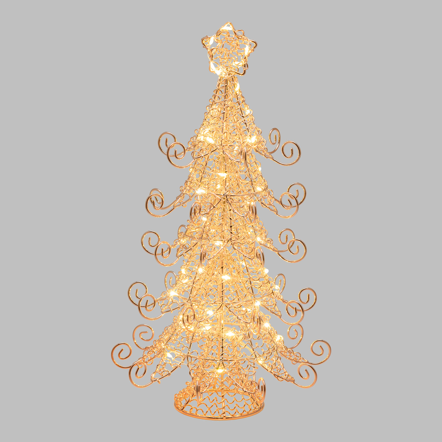 Árbol de Navidad de metal cobre, h 35 cm, microled blanco cálido Árbol de Navidad de metal cobre, h 35 cm, microled blanco cálido