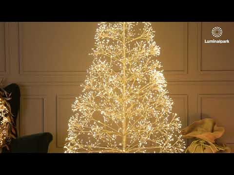 Albero Champagne RICCO, h 2,1 m, 3000 microled bianco caldo e bianco freddo, uso interno 2