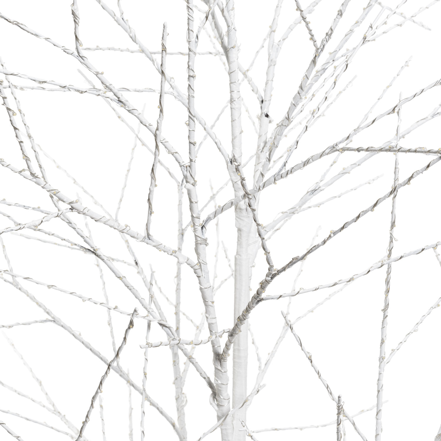 Albero bianco con tronco e base rotonda, microled bianco caldo 8 Albero bianco con tronco e base rotonda, microled bianco caldo 8
