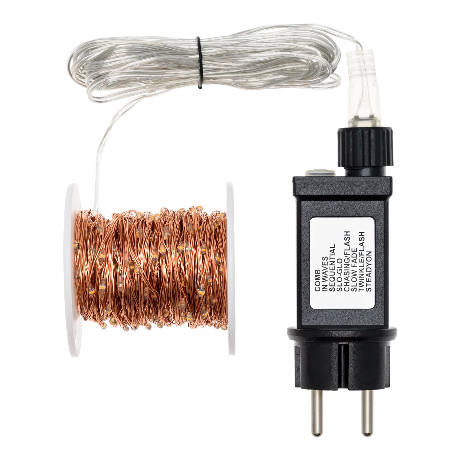 Guirlande câble cuivré 20 m, 400 microled blanc chaud 3 Guirlande câble cuivré 20 m, 400 microled blanc chaud 3