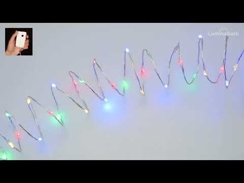 Guirlande câble argenté 7,5 m, 100 microled multicolor 2 Guirlande câble argenté 7,5 m, 100 microled multicolor 2