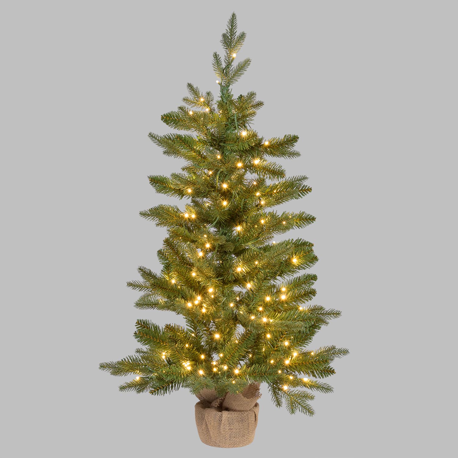 Albero Alpino con base Juta in finto pino, 90 cm, 180 miniled integrati bianco caldo Albero Alpino con base Juta in finto pino, 90 cm, 180 miniled integrati bianco caldo