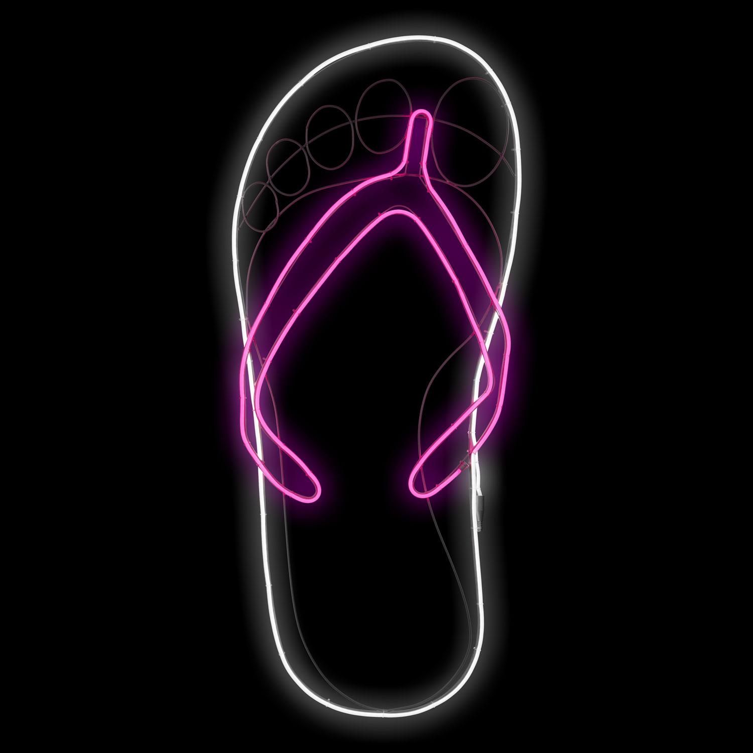 LED Lichtschlauch-Flipflop mit Neon-Effekt, pink und kaltweiß, linke Seite 2 LED Lichtschlauch-Flipflop mit Neon-Effekt, pink und kaltweiß, linke Seite 2
