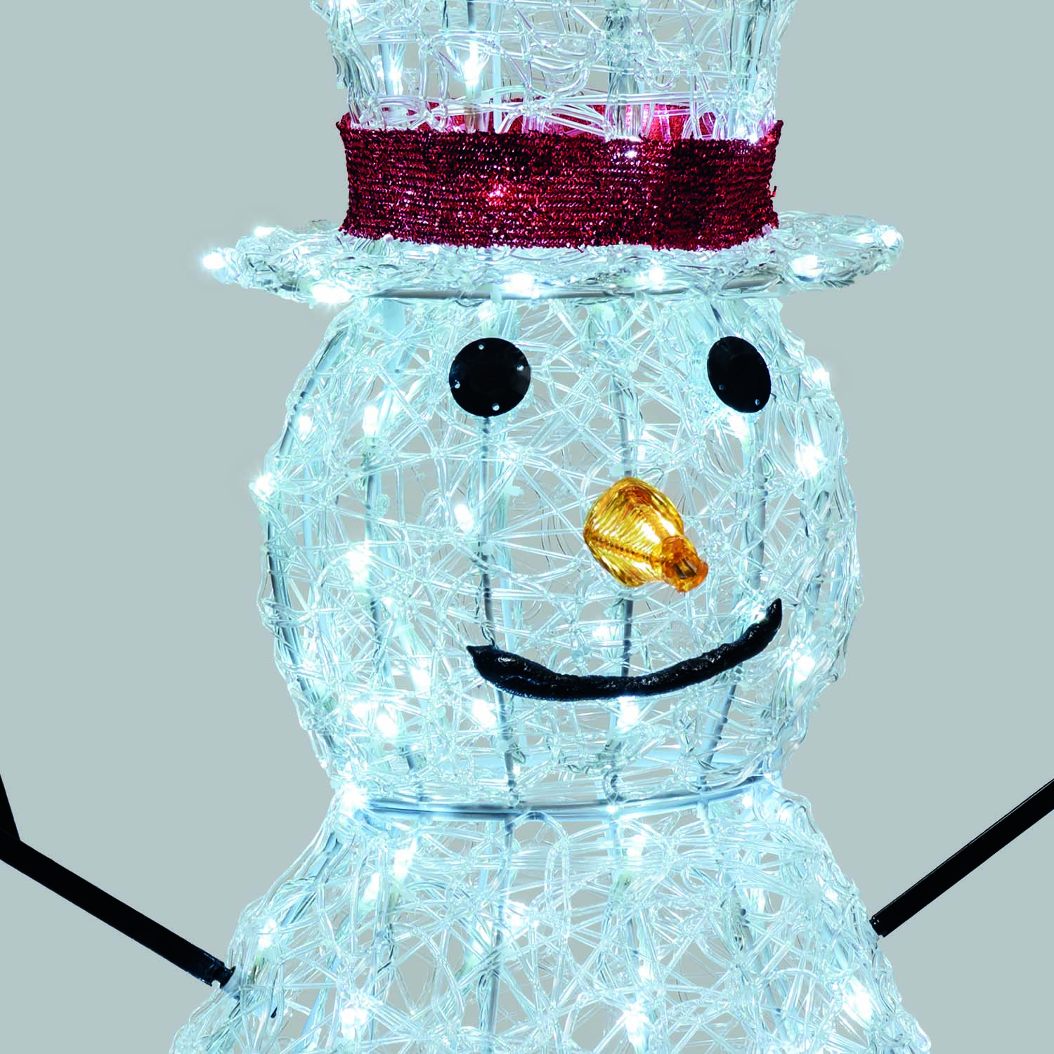 Pupazzo di Neve 3D in acrilico trasparente, h 70 cm, 160 Dual LED bianco caldo e freddo 4 Pupazzo di Neve 3D in acrilico trasparente, h 70 cm, 160 Dual LED bianco caldo e freddo 4