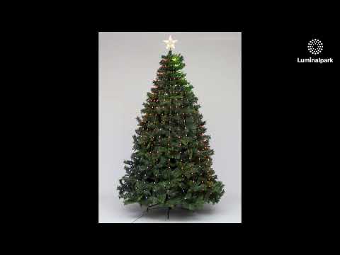 Manto de luces con Estrella para árbol de Navidad h 155 cm, 304 gotas de luz RGB 2 Manto de luces con Estrella para árbol de Navidad h 155 cm, 304 gotas de luz RGB 2