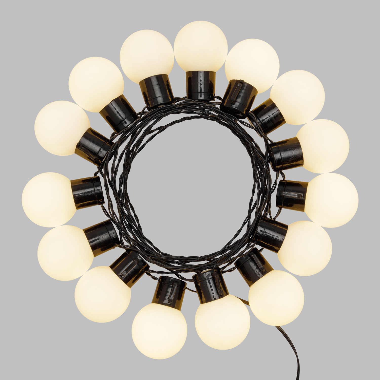 Guirnalda solar de 6 m, 15 bombillas blancas Ø 50 mm, led blanco cálido 2 Guirnalda solar de 6 m, 15 bombillas blancas Ø 50 mm, led blanco cálido 2